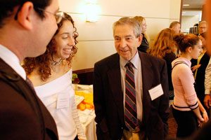 Larry Bentson talking with Bentson Scholars in 2004